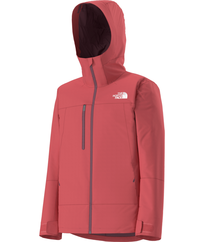 The North Face Red Hooded Full-Zip Jacket with Chest Pocket