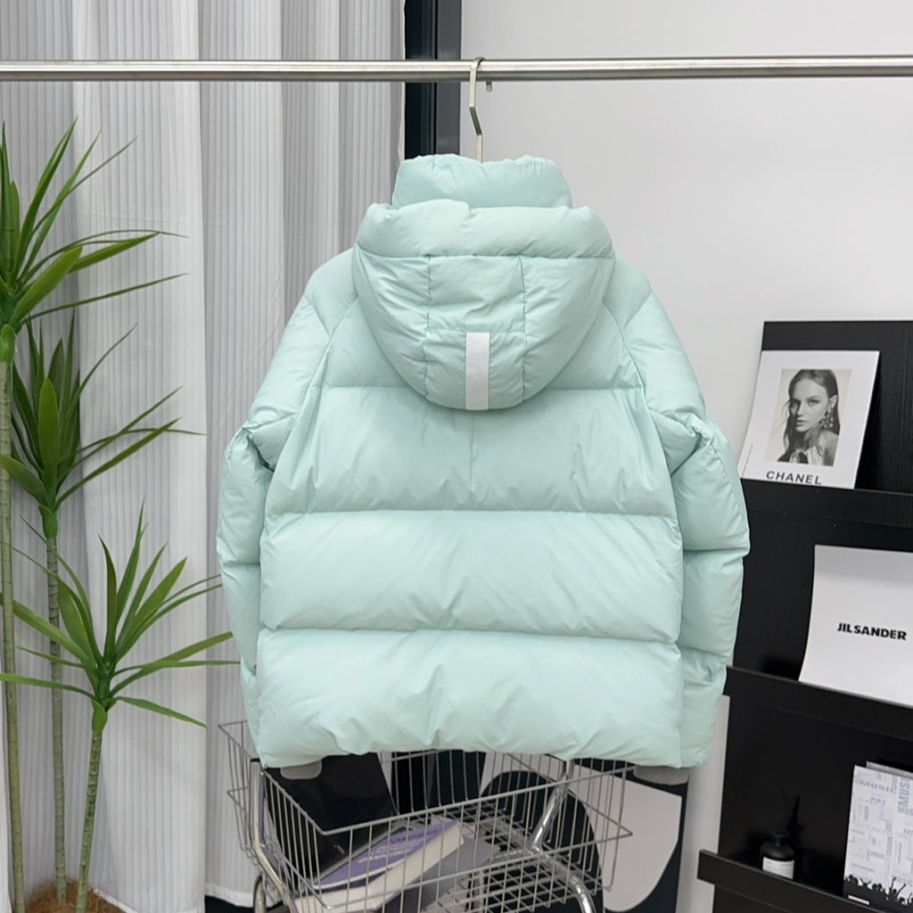 Canada Goose Mint Green Hooded Puffer Jacket with White Sleeve Badge