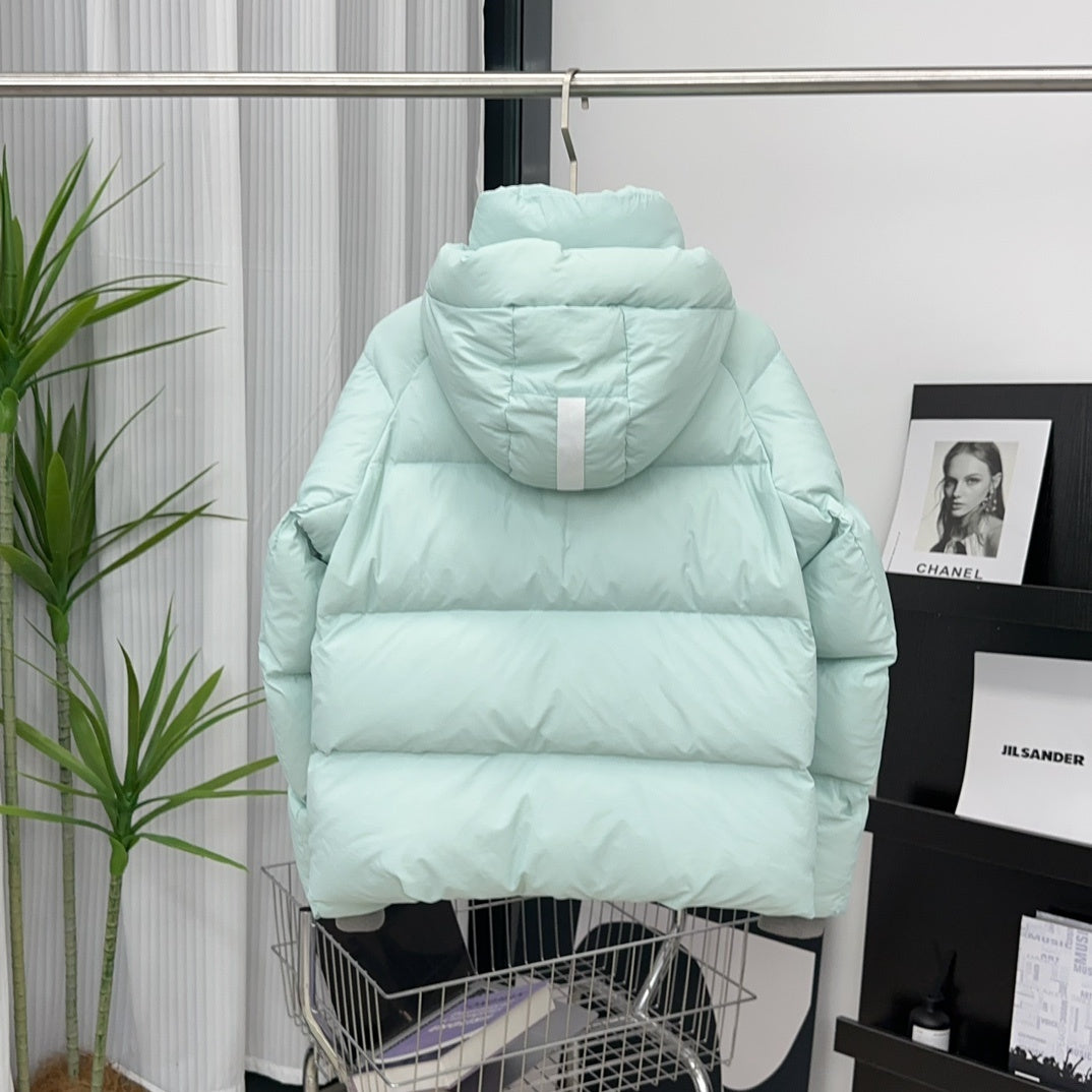 Canada Goose Mint Green Hooded Puffer Jacket with White Sleeve Badge