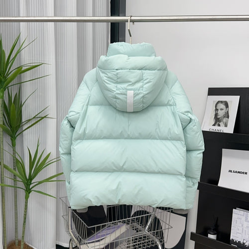 Canada Goose Mint Green Hooded Puffer Jacket with White Sleeve Badge