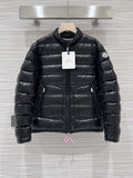 Moncler Black Glossy Stand-Collar Quilted Puffer Jacket