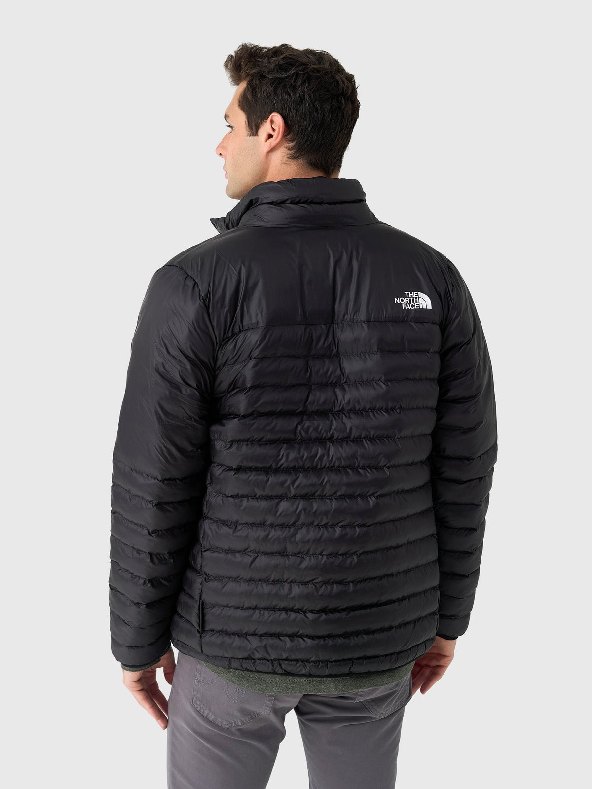 The North Face Black Stand-Collar Fine-Quilted Puffer Jacket