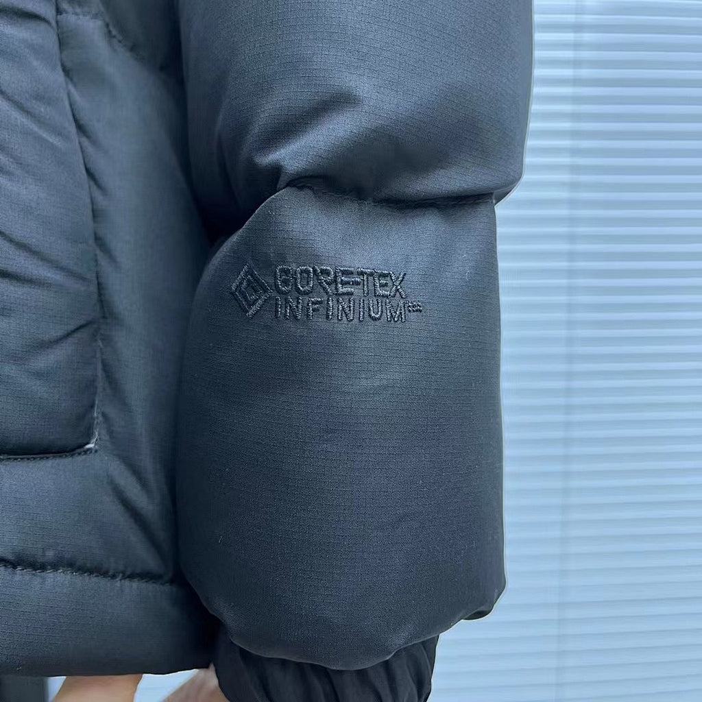The North Face Black Tonal Logo Hooded Quilted Puffer Jacket