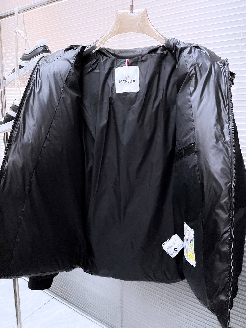 Moncler Black Hooded Puffer Jacket with Contrast Back Logo