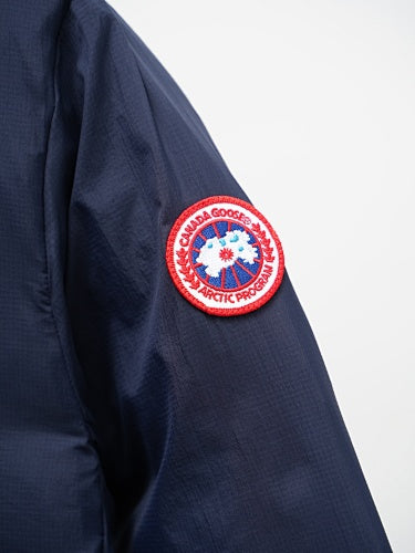 Canada Goose Navy Blue Stand-Collar Puffer Jacket with Zip Chest Pocket