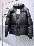 Moncler Black Hooded Puffer Jacket with Contrast Back Logo