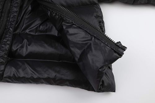 Canada Goose Black Hooded Puffer Jacket with Contrast Back Stripes