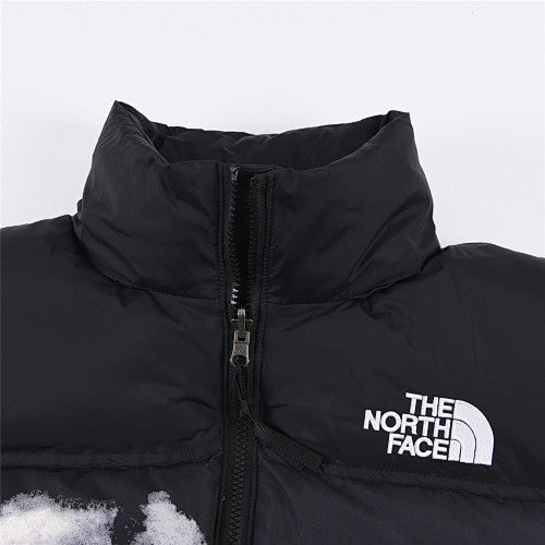 The North Face Black and White Cloud Print Stand-Collar Puffer Jacket