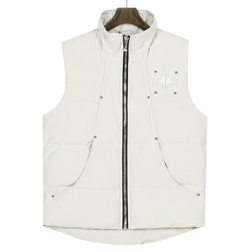Moose Knuckles White Matte Quilted Puffer Vest