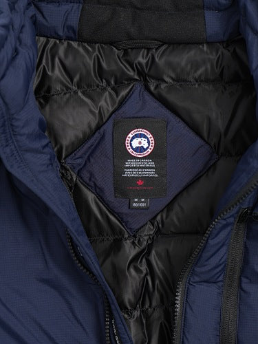 Canada Goose Navy Blue Stand-Collar Puffer Jacket with Zip Chest Pocket