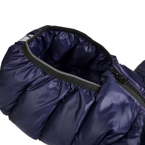 Canada Goose Navy Blue Hooded Puffer Jacket with Contrast Back Stripes