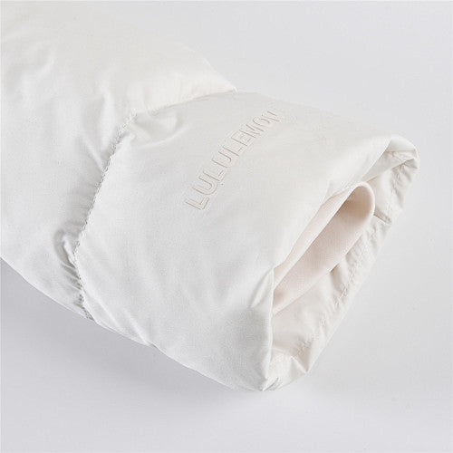 Lululemon Ivory Tonal Logo Hooded Quilted Puffer Jacket