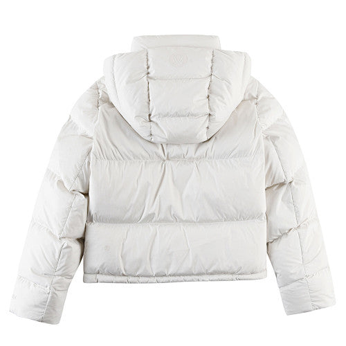 Lululemon Ivory Tonal Logo Hooded Quilted Puffer Jacket