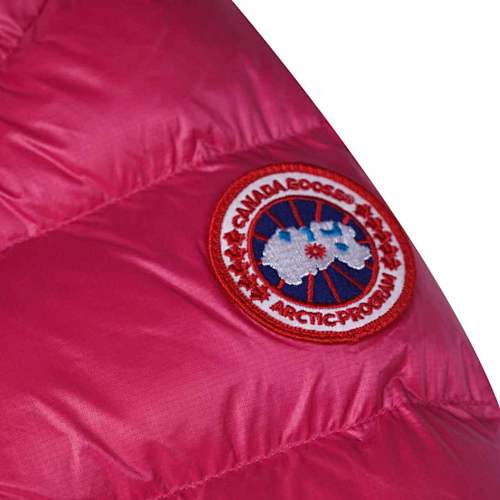 Canada Goose Fuchsia Pink Hooded Puffer Jacket with Contrast Back Stripes