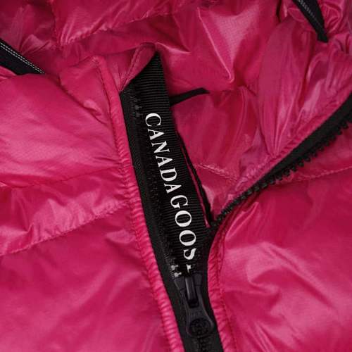 Canada Goose Fuchsia Pink Hooded Puffer Jacket with Contrast Back Stripes