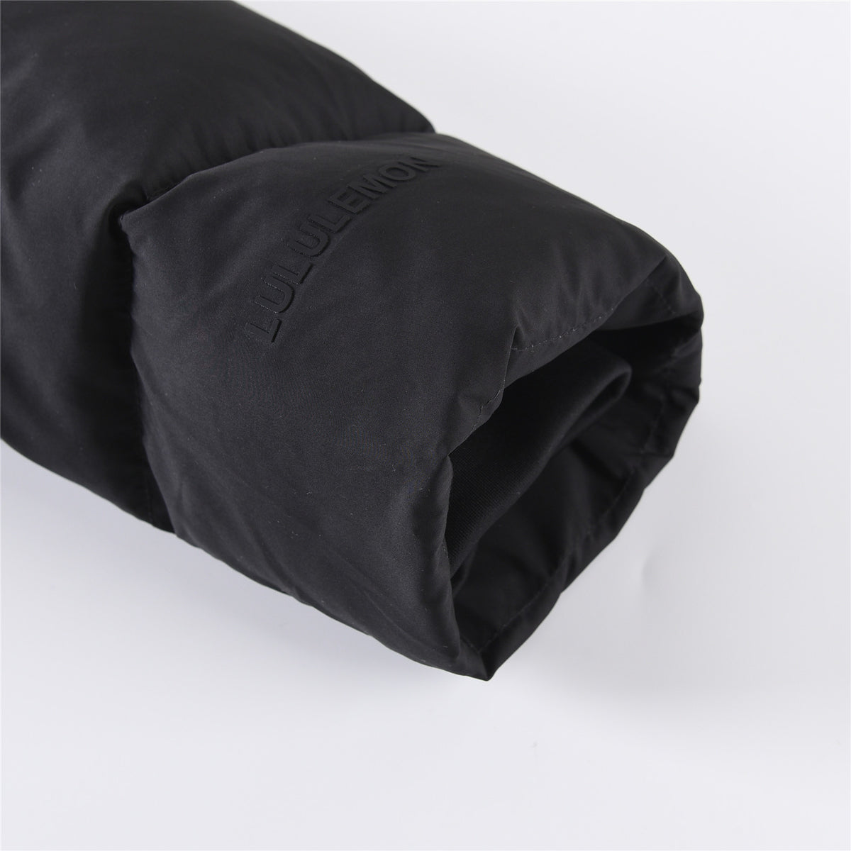 Lululemon Black Tonal Logo Hooded Quilted Puffer Jacket