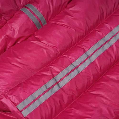 Canada Goose Fuchsia Pink Hooded Puffer Jacket with Contrast Back Stripes