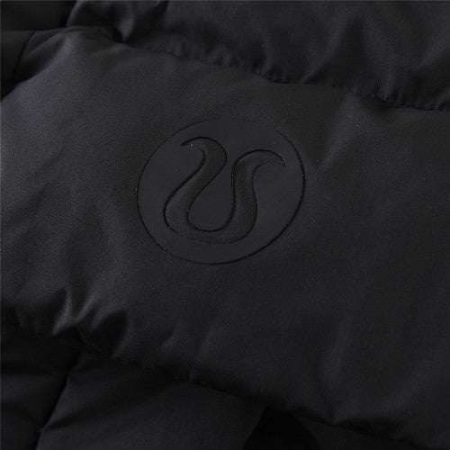 Lululemon Black Tonal Logo Hooded Quilted Puffer Jacket