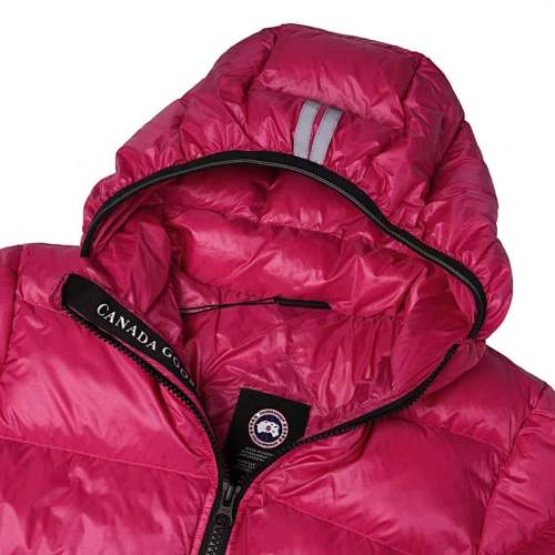 Canada Goose Fuchsia Pink Hooded Puffer Jacket with Contrast Back Stripes