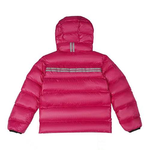 Canada Goose Fuchsia Pink Hooded Puffer Jacket with Contrast Back Stripes