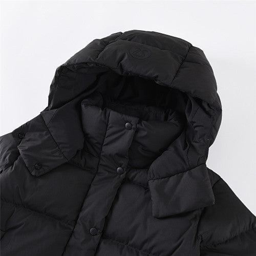 Lululemon Black Tonal Logo Hooded Quilted Puffer Jacket