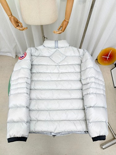 Canada Goose White Stand-Collar Quilted Puffer Jacket