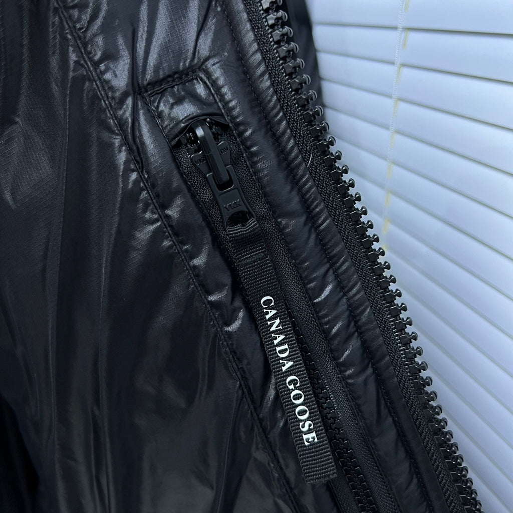 Canada Goose Black Hooded Quilted Puffer Jacket with Classic Logo