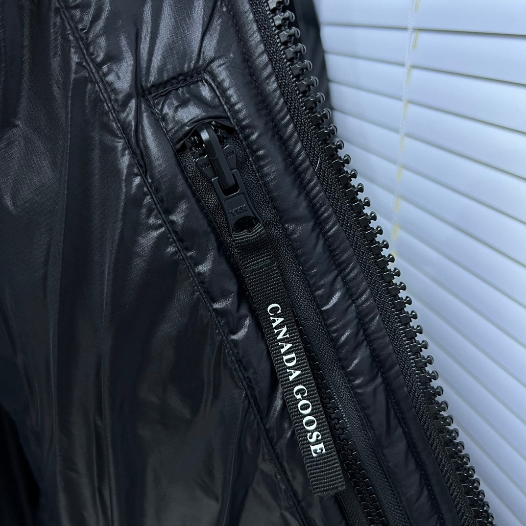 Canada Goose Black Hooded Quilted Puffer Jacket with Classic Logo