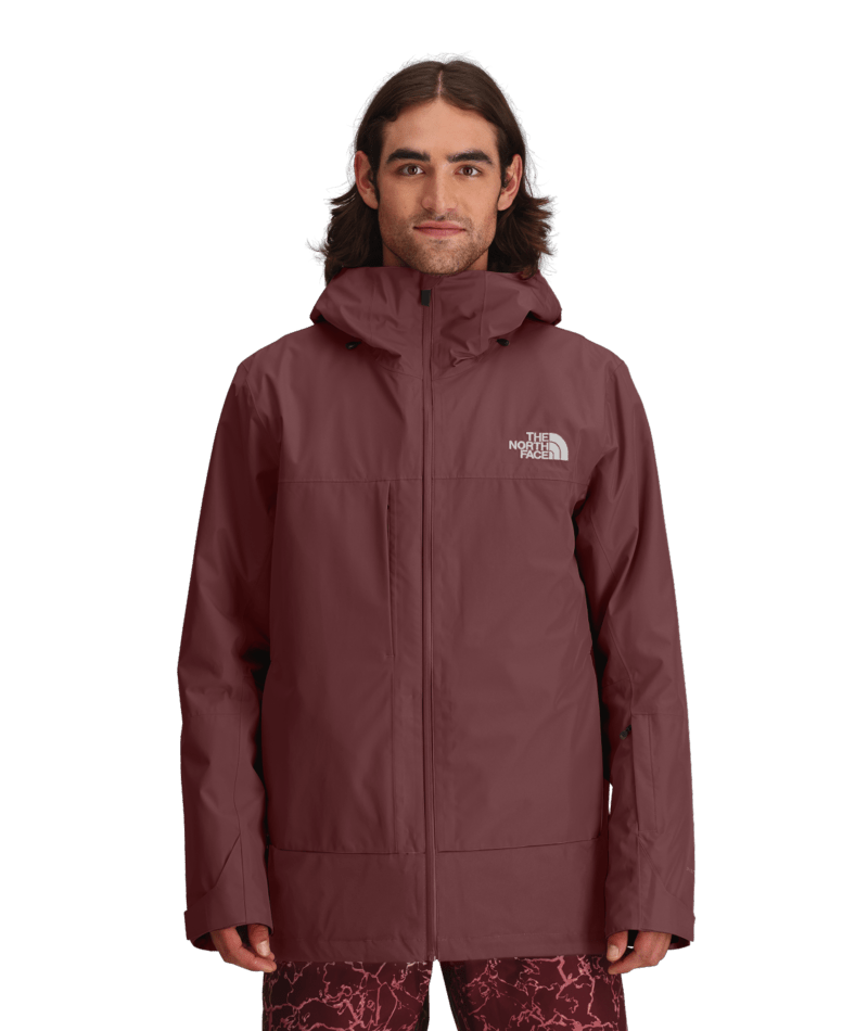 The North Face Burgundy Hooded Jacket with Quilted Inner Layer