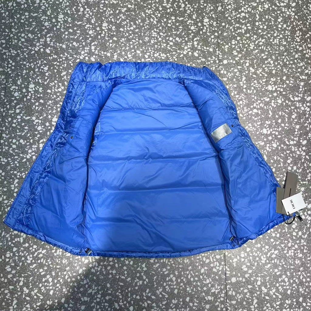 Dior Royal Blue Oblique Monogram Quilted Puffer Vest