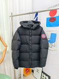Canada Goose Black Hooded Puffer Jacket with Classic Sleeve Badge