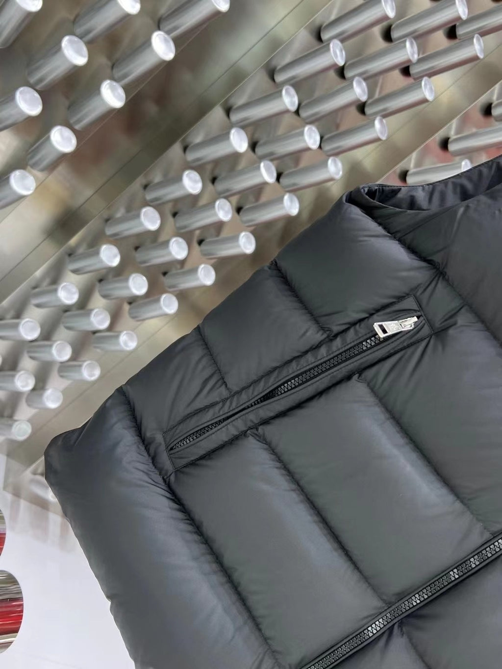 Moncler Charcoal Gray Hooded Quilted Puffer Vest