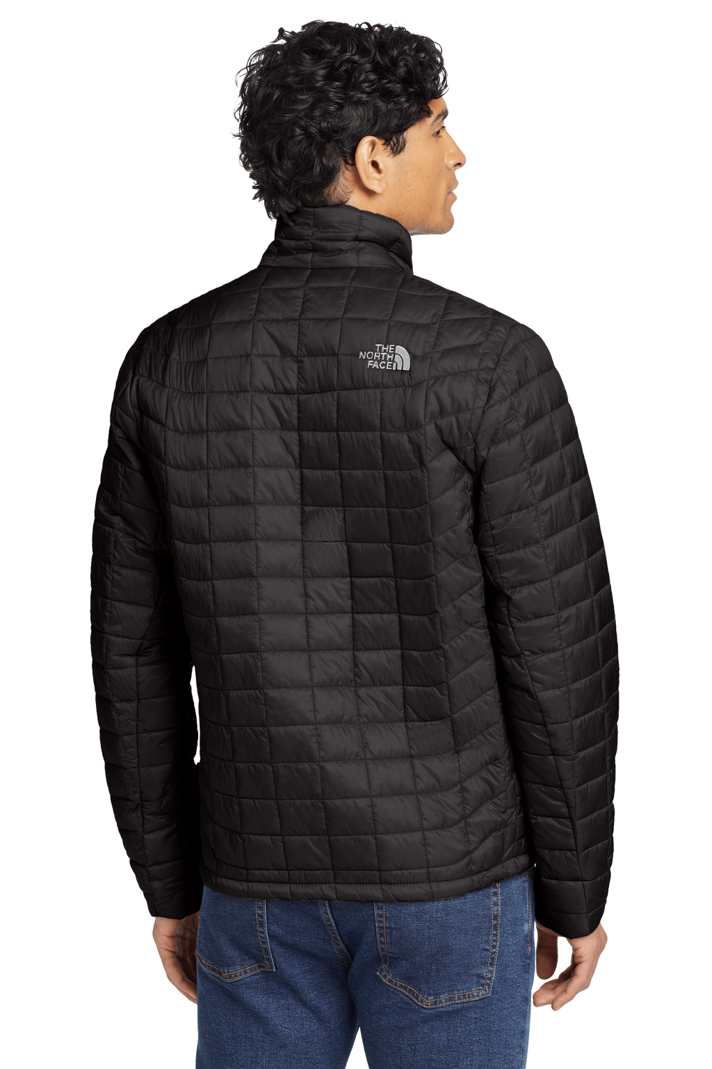 The North Face Black Stand-Collar Grid-Quilted Jacket