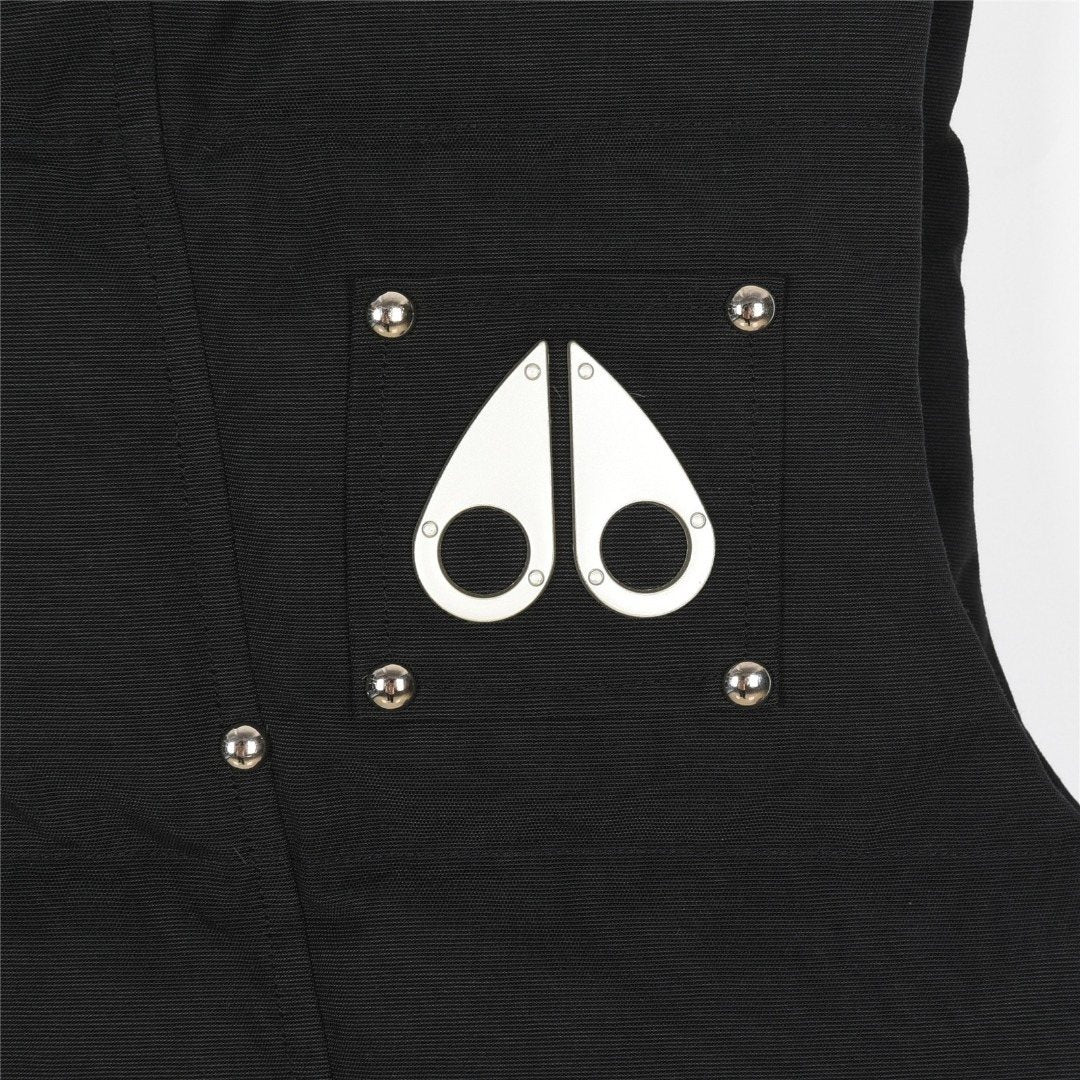 Moose Knuckles Black Matte Quilted Puffer Vest