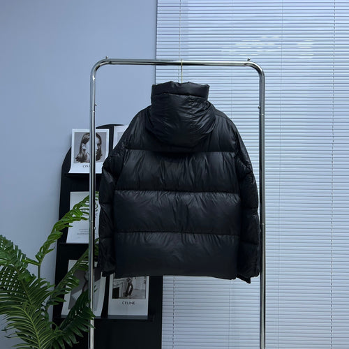 Canada Goose Black Hooded Quilted Puffer Jacket with Classic Logo