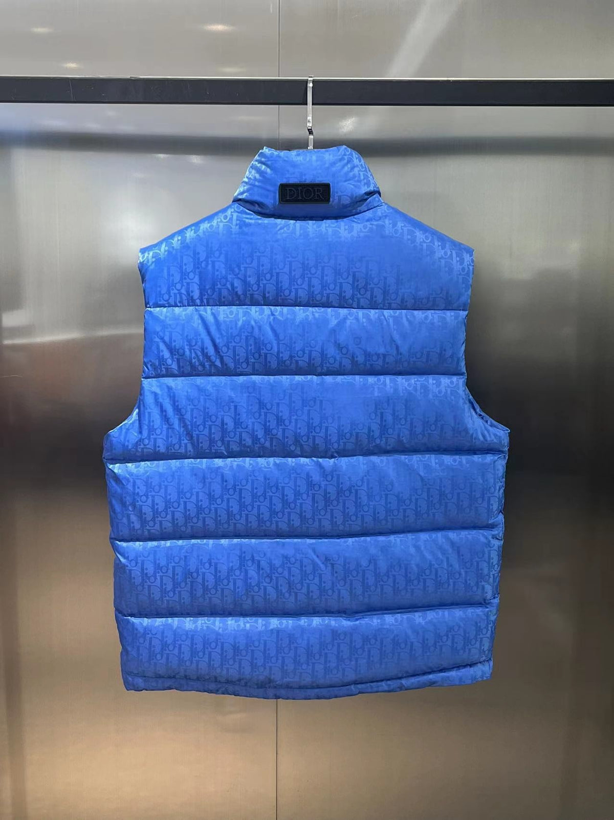 Dior Royal Blue Oblique Monogram Quilted Puffer Vest