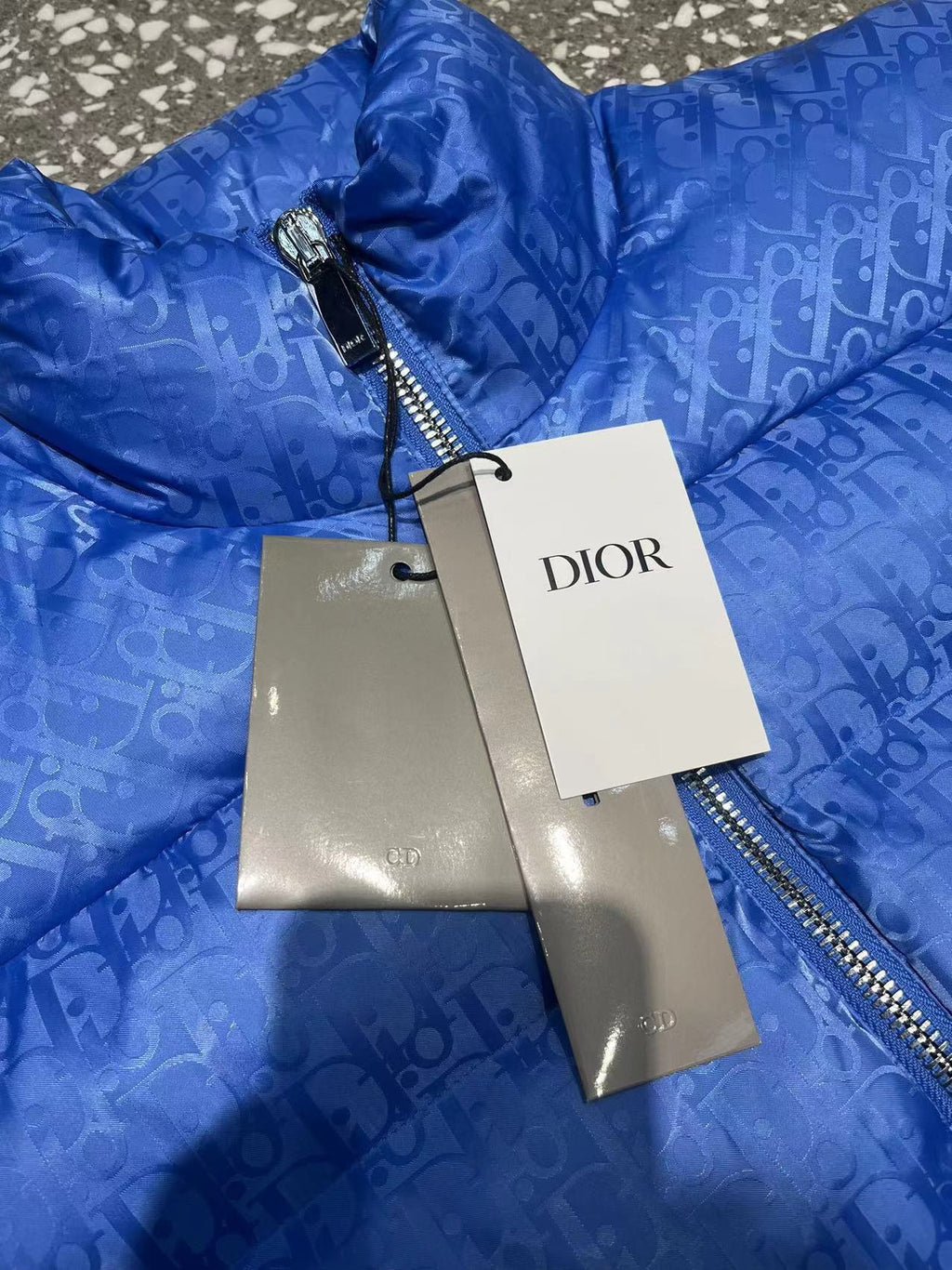 Dior Royal Blue Oblique Monogram Quilted Puffer Vest