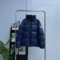 Canada Goose Navy Blue Hooded Puffer Jacket with Classic Logo