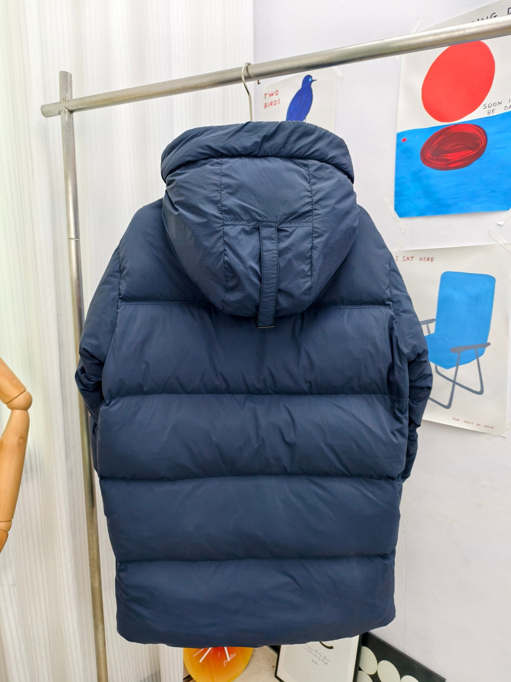 Canada Goose Navy Blue Hooded Puffer Jacket with Classic Sleeve Badge