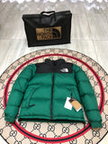 The North Face Emerald Green and Black Colorblock Puffer Jacket