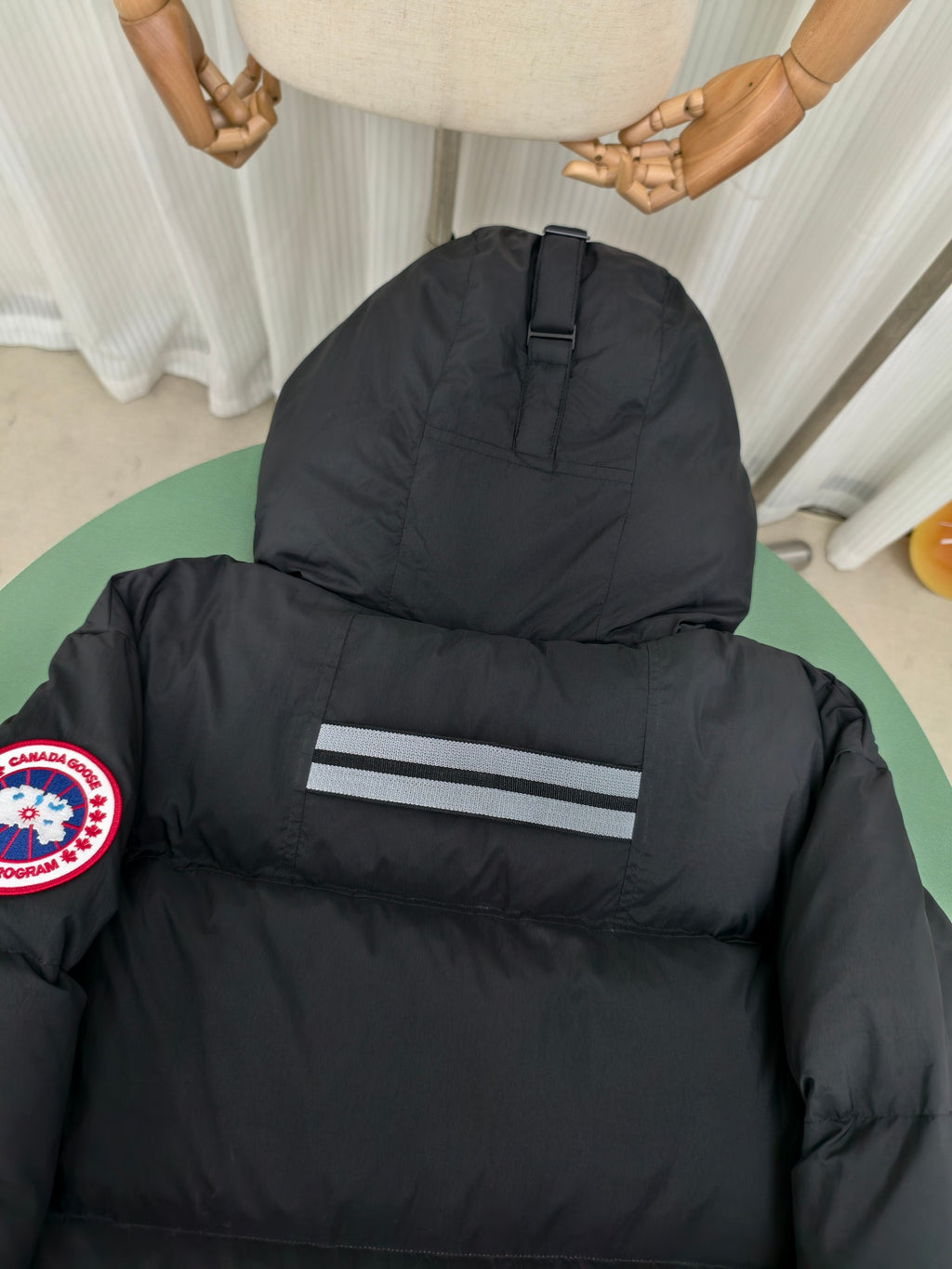 Canada Goose Black Hooded Puffer Jacket with Classic Sleeve Badge