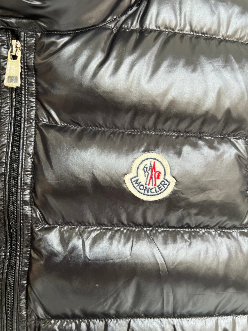 Moncler Black Glossy Quilted Puffer Vest