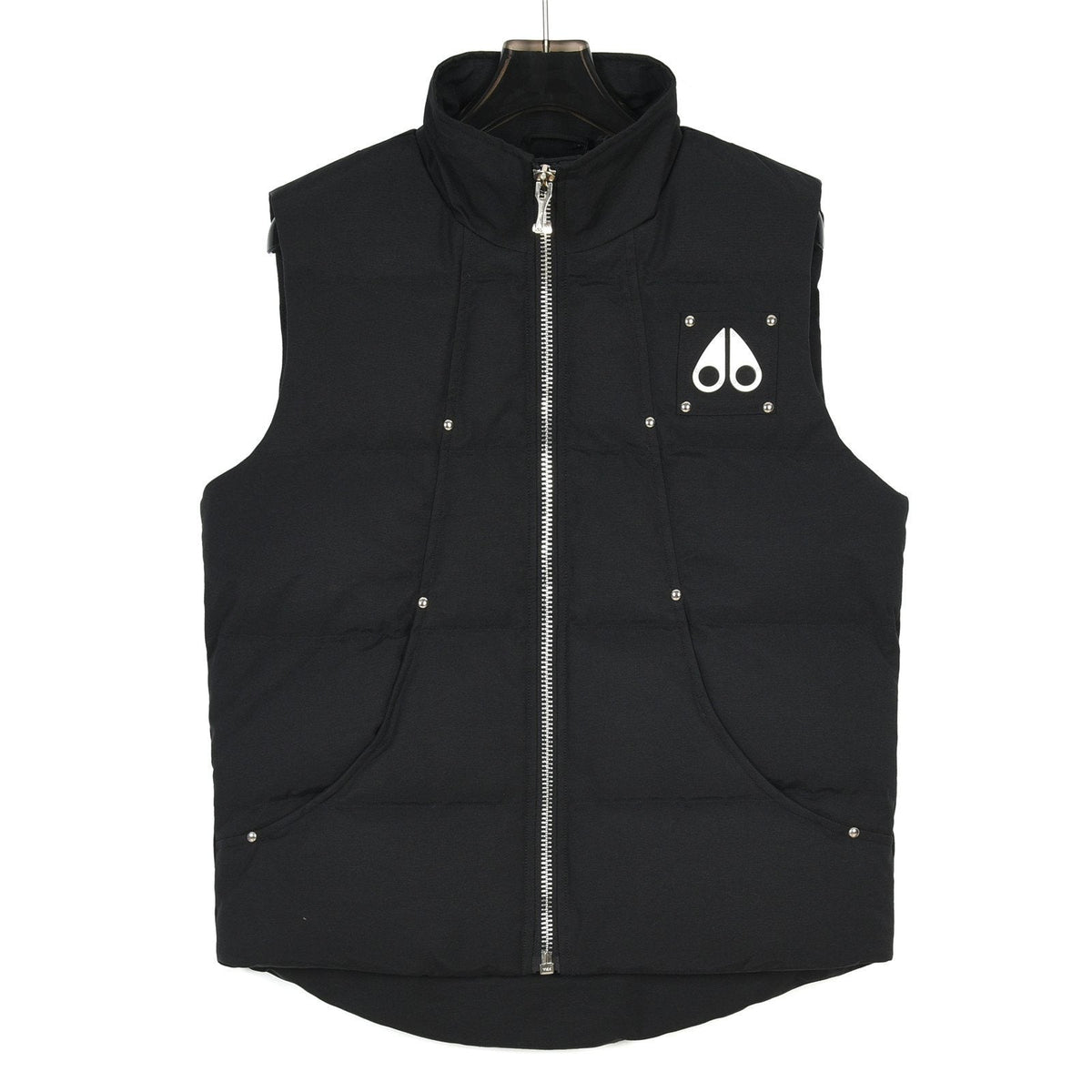 Moose Knuckles Black Matte Quilted Puffer Vest
