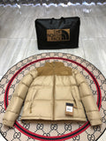 The North Face Sand Beige and Tan Colorblock Puffer Jacket