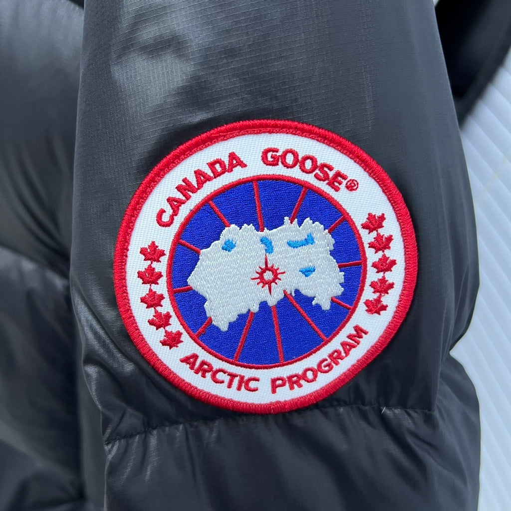 Canada Goose Black Hooded Quilted Puffer Jacket with Classic Logo