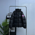 Canada Goose Black Hooded Quilted Puffer Jacket with Classic Logo