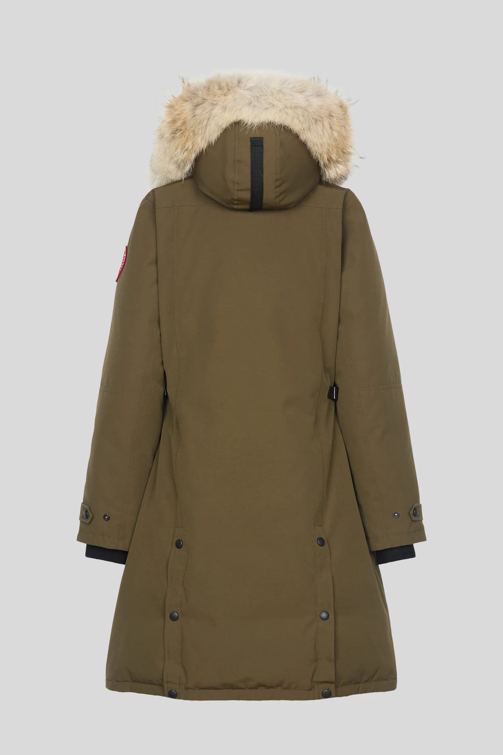 Canada Goose Olive Green Hooded Long Parka with Plush Trim