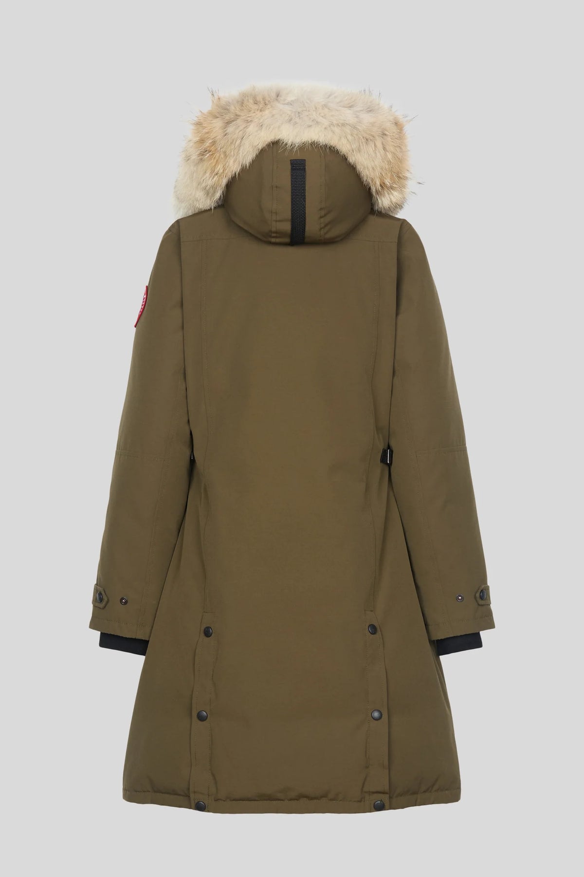 Canada Goose Olive Green Hooded Long Parka with Plush Trim