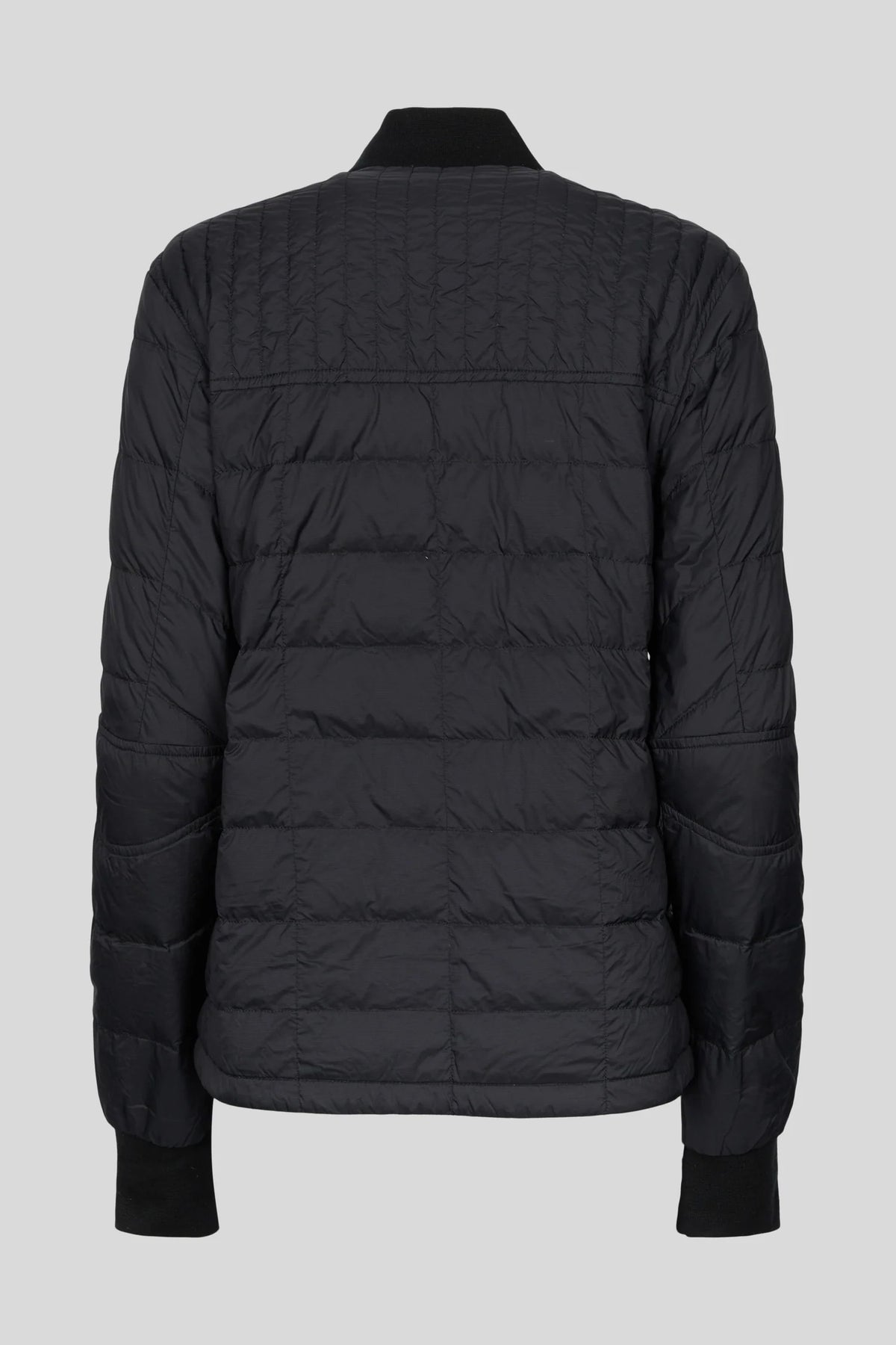 Canada Goose Black Mixed-Quilt Zip-Up Bomber Jacket