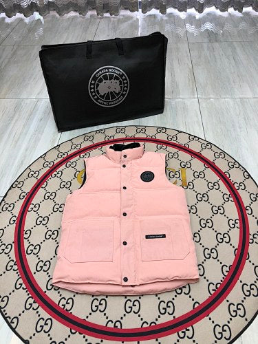Canada Goose Pink Black Logo Quilted Puffer Vest